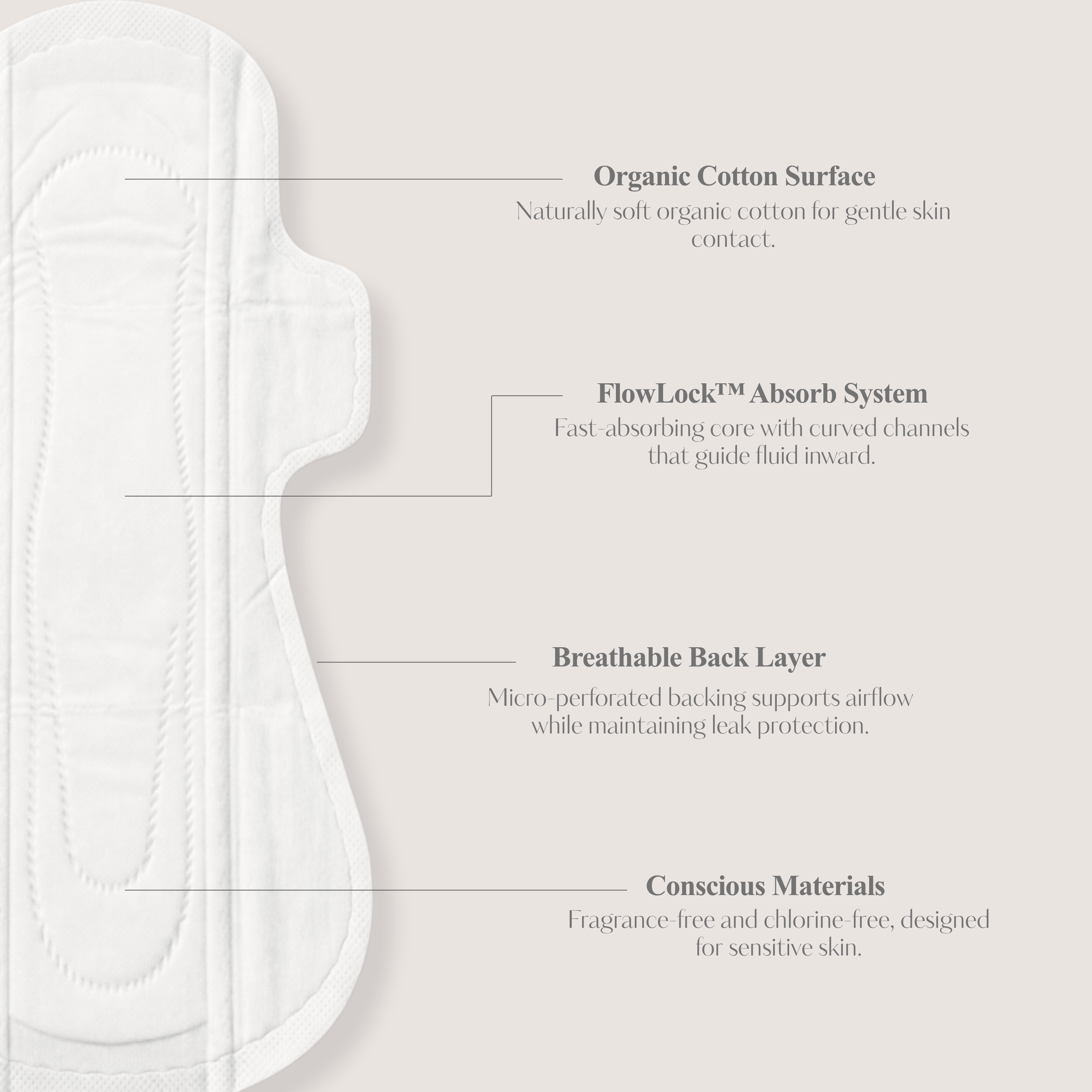 Brickveil Organic Cotton Topsheet Pads | Overnight