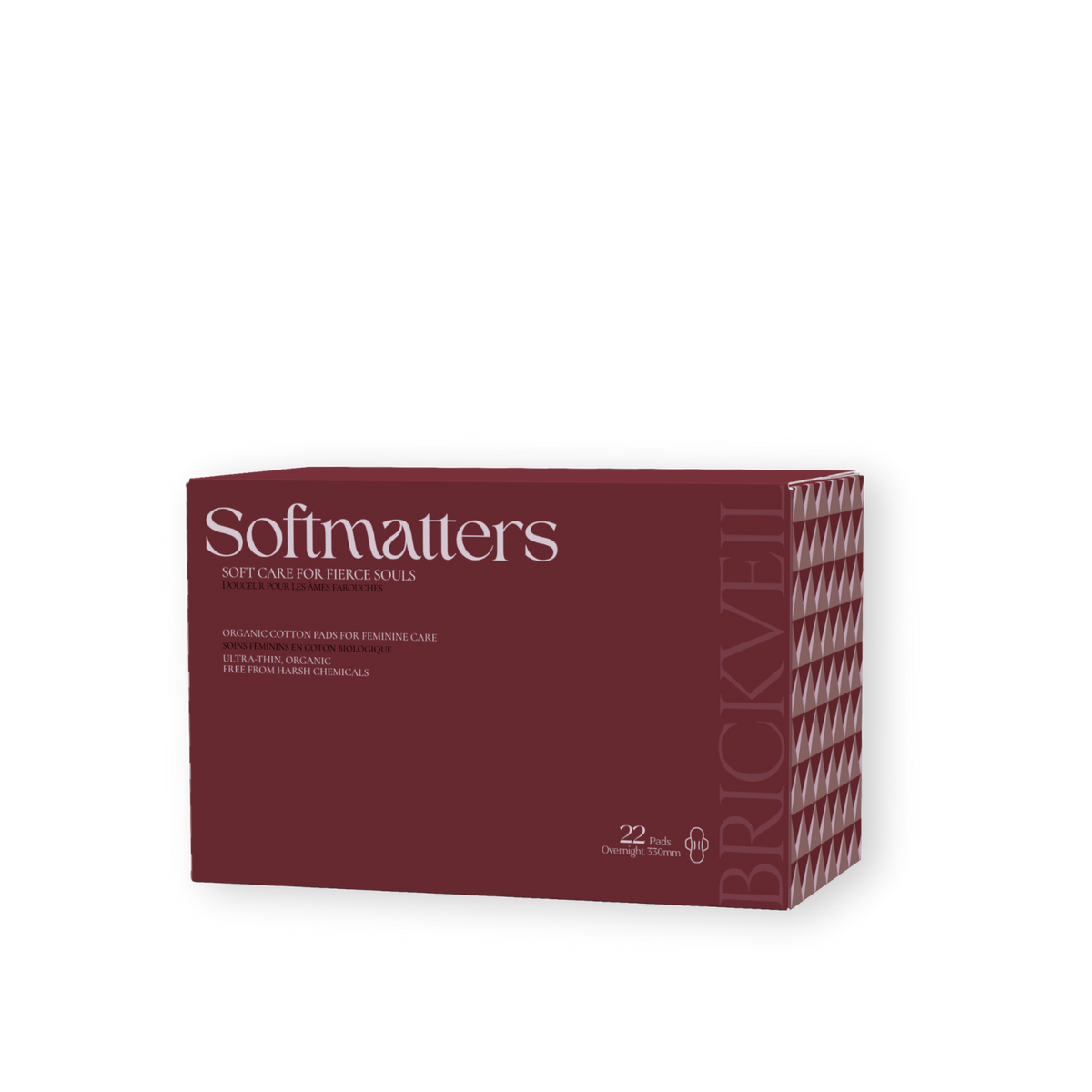 Brickveil Overnight Organic Cotton Pads, 22 Pads