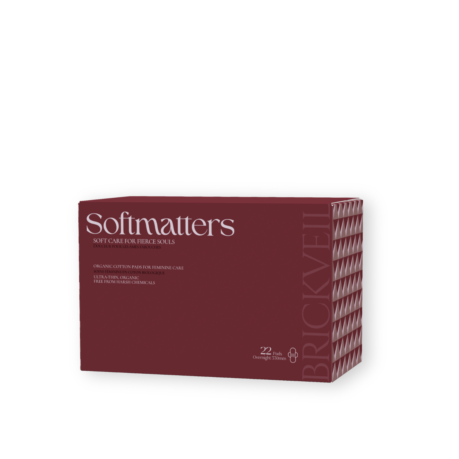 Brickveil Overnight Organic Cotton Pads, 22 Pads